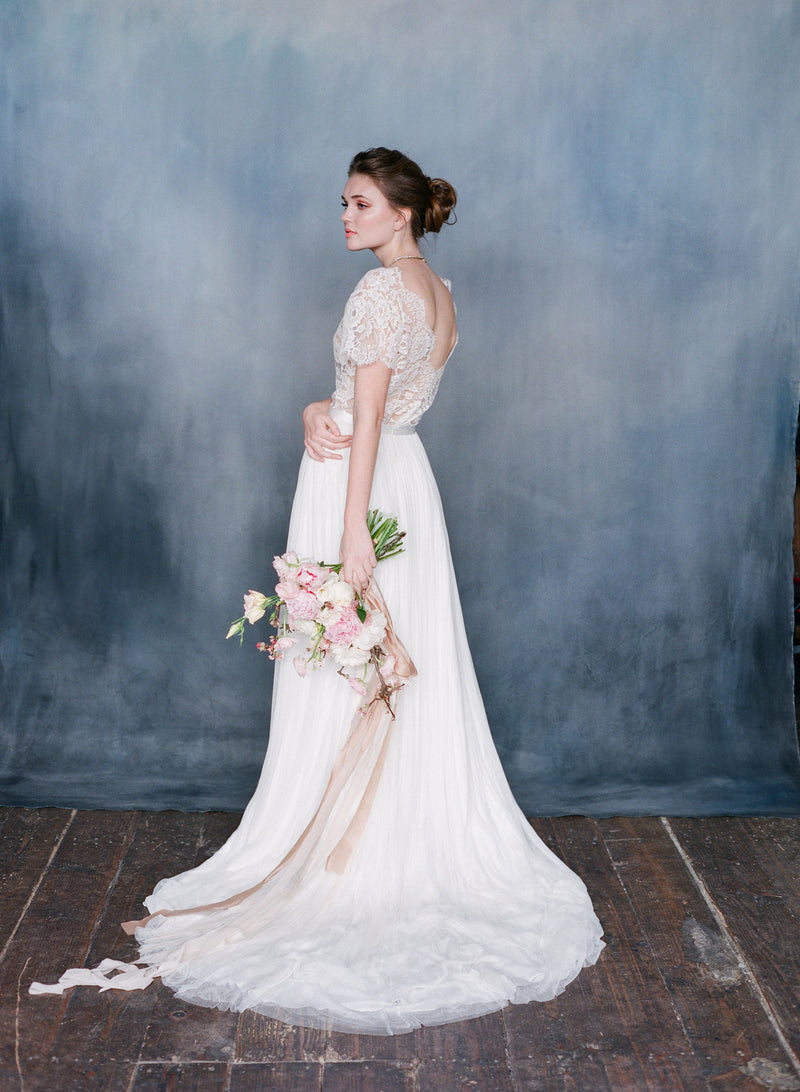 Ivory Lace And Silk Tulle Wedding Dress | Seraphina Emily Riggs Ivory Lace And Silk Tulle Wedding Dress | Seraphina Emily Riggs