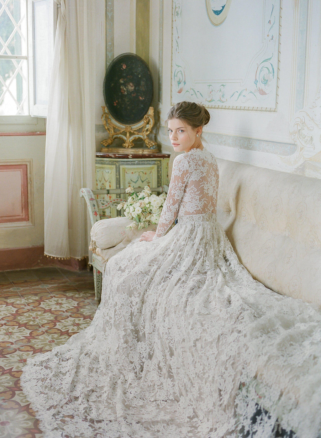 Ivory French Corded Lace Dress | Stunning Lace Bridal Gown Ivory French Corded Lace Dress | Stunning Lace Bridal Gown