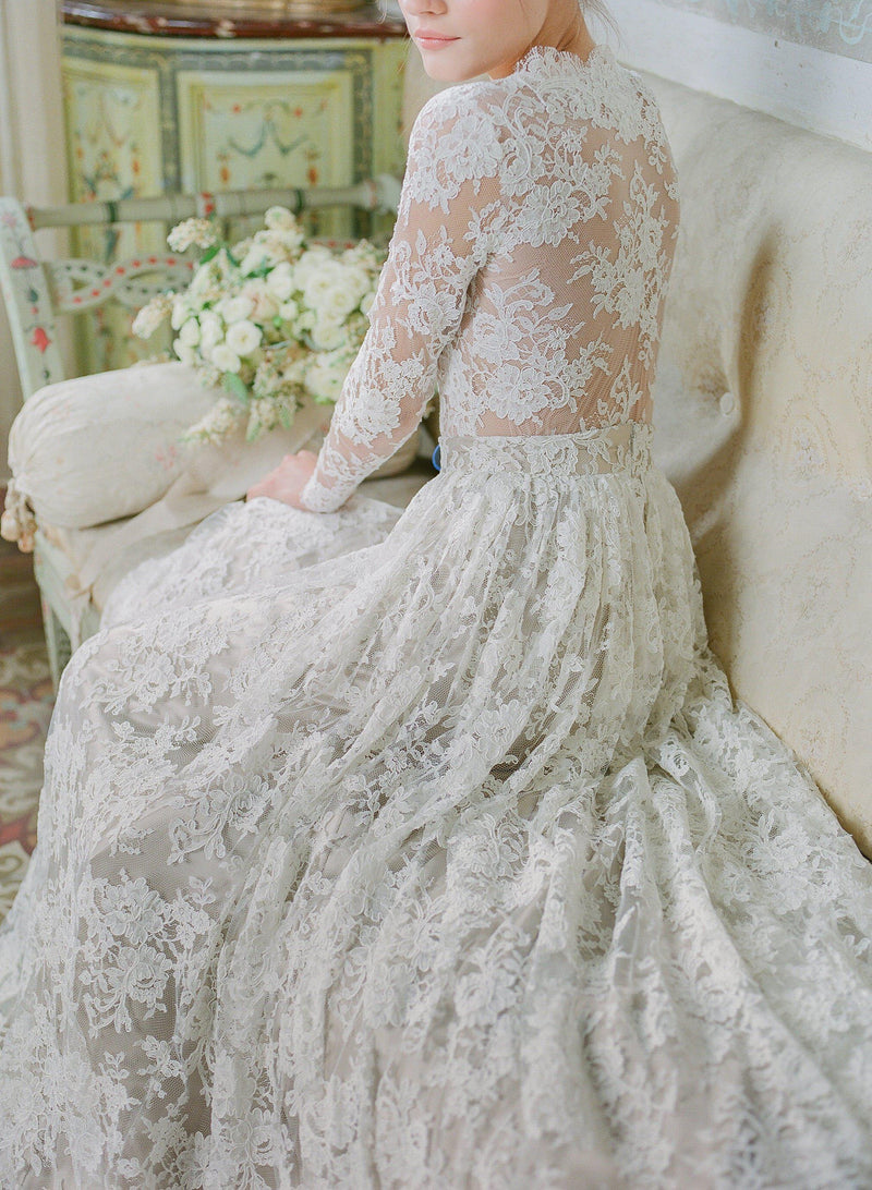 Ivory French Corded Lace Dress | Stunning Lace Bridal Gown Emily Riggs Ivory French Corded Lace Dress | Stunning Lace Bridal Gown Emily Riggs