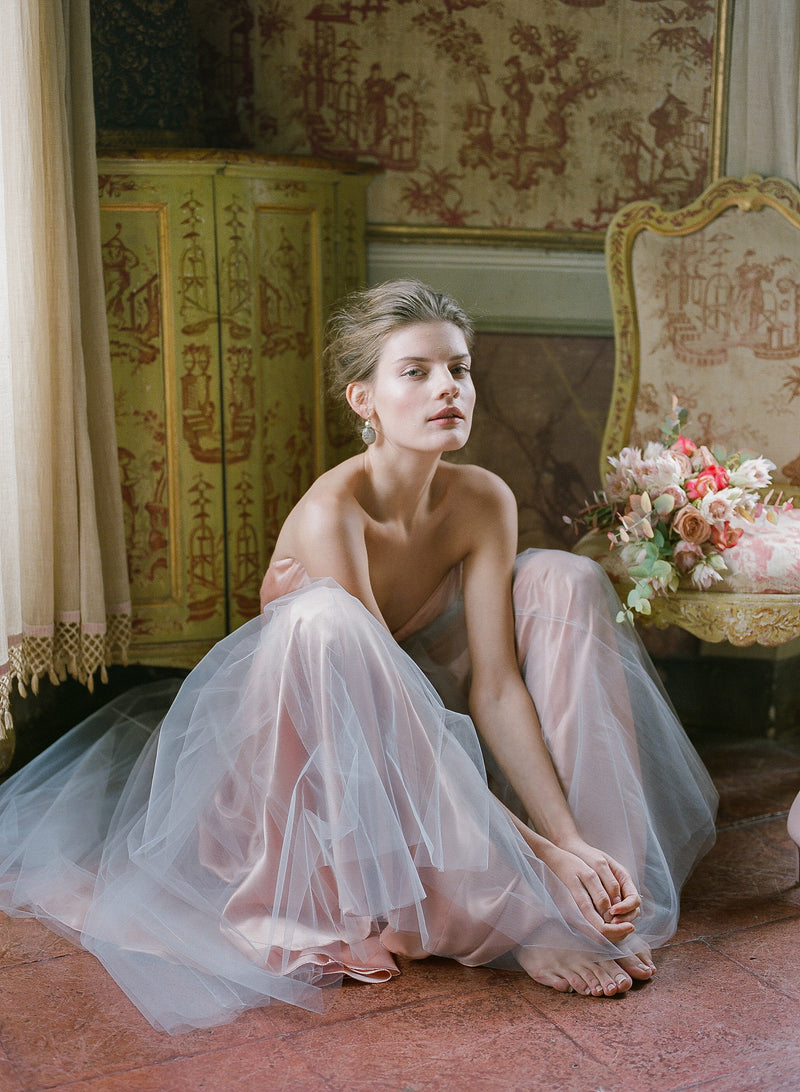 vintage tulle dress Vintage Pink And Grey Tulle Dress