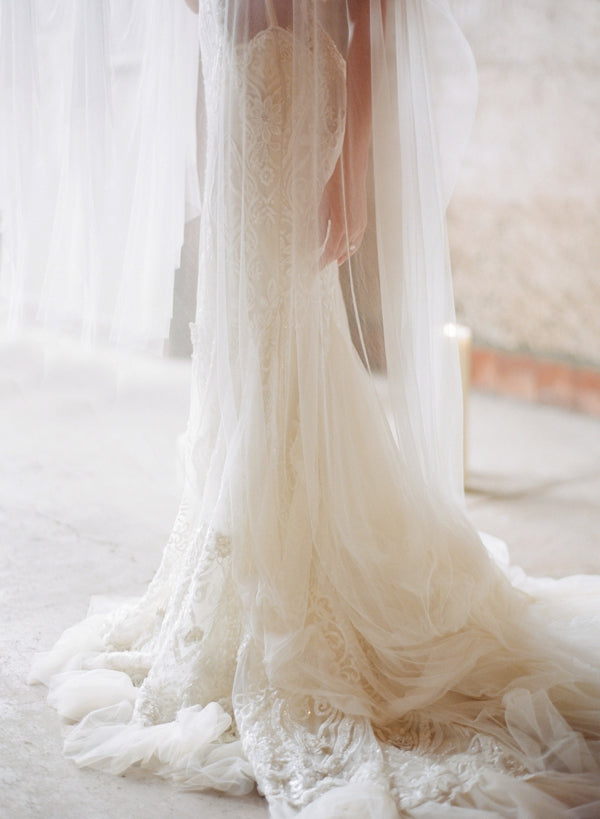 Ivory French Silk Tulle Bridal Wedding Veil 