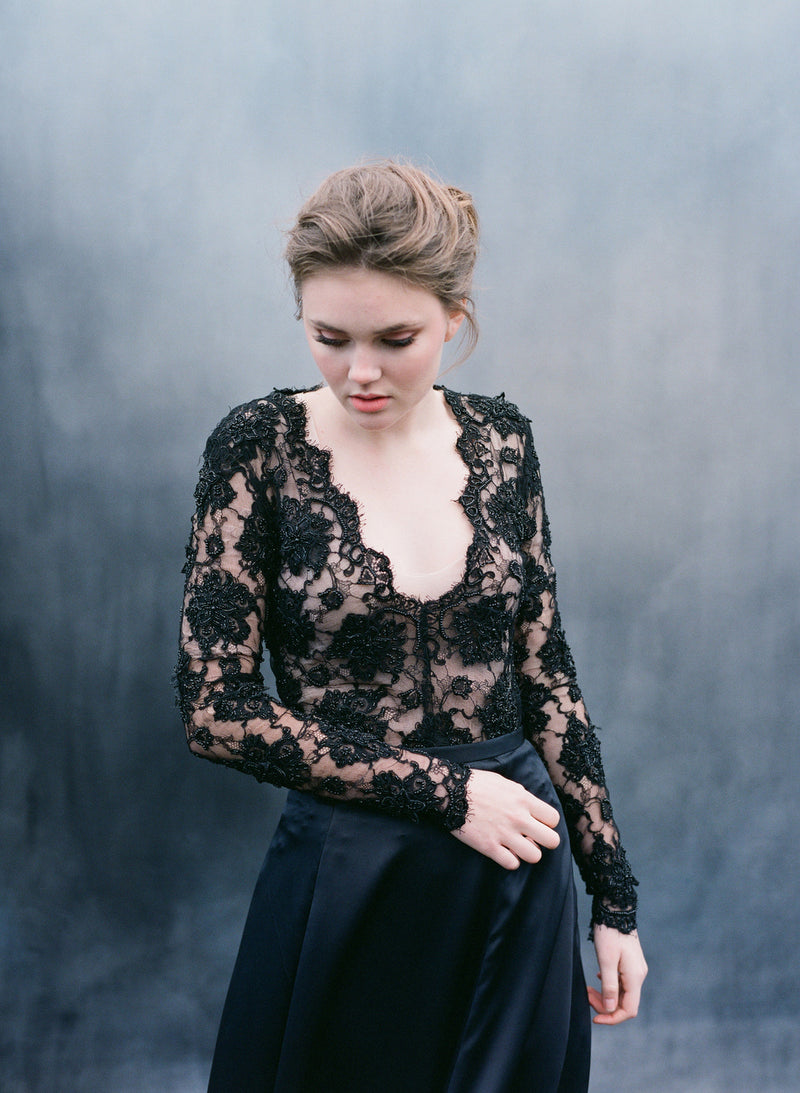 lace top silk bottom dress Rabanne - Ivory Long Dress In Lace And Jersey - T42 - Women